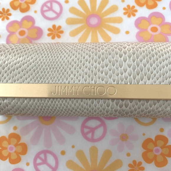 NEW Jimmy Choo Lightweight Faux Snake Skin Eyeglass Case +Branded Cleaning Cloth - Picture 6 of 14